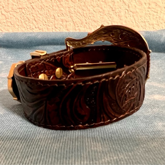 Studio Barse Gemstone Bronze and Leather Buckle Bracelet - Picture 6 of 8